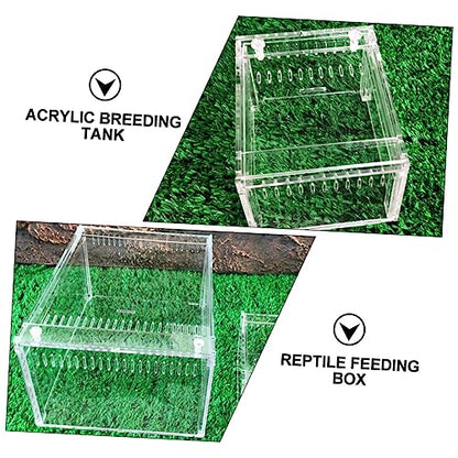 YARNOW Reptile Enclosure 1pc Acrylic Reptile Box Ventilation Perfect for Travel Breeding
