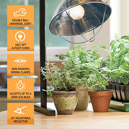 Woods Clamp Lamp with 10 Inch Reflector and Bulb Guard (300 Watt Bulb,6 Foot Cord),(Pack of 12) - size: 1 Count (Pack of 12)