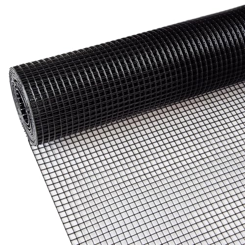 Hardware Cloth for Chicken Wire Fencing of Chicken Coop, 1/2in Mesh AWG 19 Gauge 48"x 100' Black Vinyl Coated Welded Wire Mesh Fence-PVC Coated Metal Garden Fencing Roll and Home Improvement - color: Black, size: 1/2'' 48'' x 100' (AWG 19Ga)