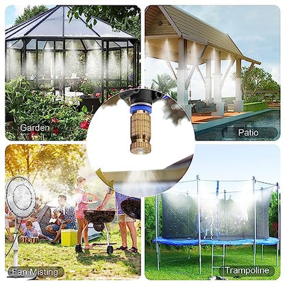 20pcs High Pressure Atomizer Nozzle Brass Misting Nozzles for Outdoor Cooling System, Landscaping, Greenhouse Irrigation, Air Humidification, Anti-Drip Fogging Spray Head(0.004"/0.1mm)