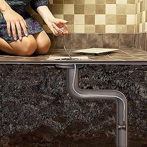 ABS and Stainless Steel Hair Catching Drain Cleaner Wire Spring Sink Cleaning Stick (162cm ; Red)