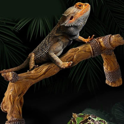 9.4" Realistic Branches Climbing Terrarium Aquarium Driftwood Crafts Snake Branch Reptile Resin Climb Tree Habitat Decoration for Gecko Dragon Frog Tortoise Chameleon Fish Tank Pet Supplies