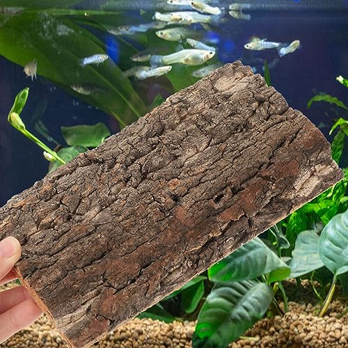 HOMSFOU Cork Tile Terrarium Background 4Pcs Reptile Bark Backdrop Decor 3D Bearded Dragon Tank Climbing Mat Carpet Decoration for Spider Gecko Lizard Bearded Dragon