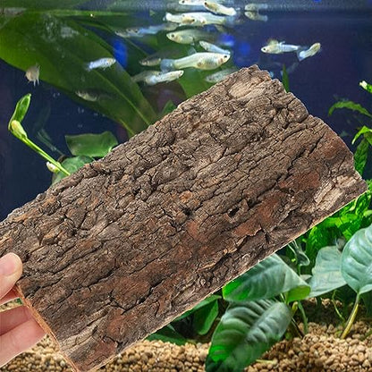 HOMSFOU Cork Tile Terrarium Background 4Pcs Reptile Bark Backdrop Decor 3D Bearded Dragon Tank Climbing Mat Carpet Decoration for Spider Gecko Lizard Bearded Dragon