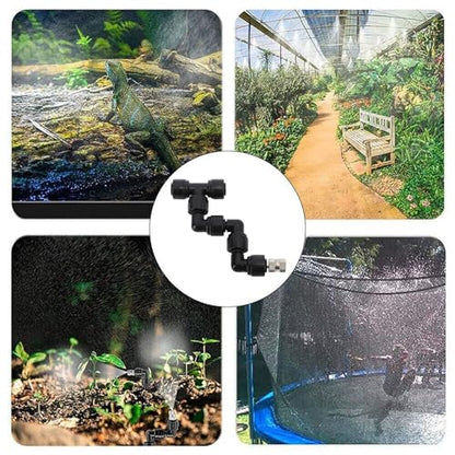 flexman Reptile Mister Nozzles, 360 Degrees All Direction Coverage Embedded Reptile Misting Nozzles for Mist Cooling System Greenhouse Courtyard for Outdoor Patio Poolside, Camping
