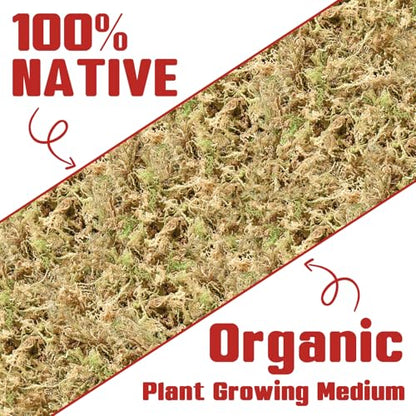 Halatool Premium New Zealand Sphagnum Moss, 500g(40L When Hydrated), for Orchid Repotting Succulent Sarracenia Potted Plants Gardening & Reptiles - size: 40L