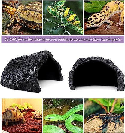 Reptile Rock Hide Cave Large Reptile Habitat Turtle Hideouts Cave for Lizards Bearded Dragon Leopard Gecko Snake Amphibians Fish
