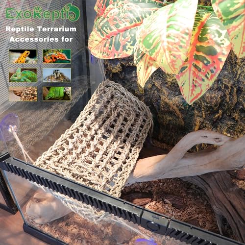 Bearded Dragon Hammock Lizard Tank Accessories Reptile Lounger Amphibian Habitat Décor for Chameleon, Geckos, Snakes, Hermit Crab, Lguana Reptiles, Tortoises - size: 16"