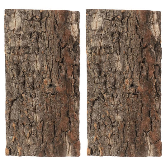 Toddmomy 2-Pack Reptile Cork Bark Aquarium Decor 7.87X3.93 Inch Natural Oak Bark Background for Terrarium Climbing Habitat Accessories for Lizard Gecko Bearded Dragon